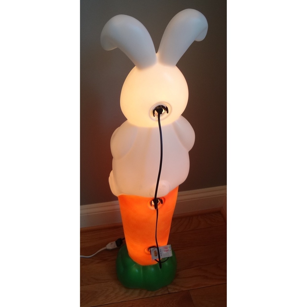Easter Bunny Carrot Blow Mold Lighted Yard Decor 36 Inch NWT - Picture 4 of 4